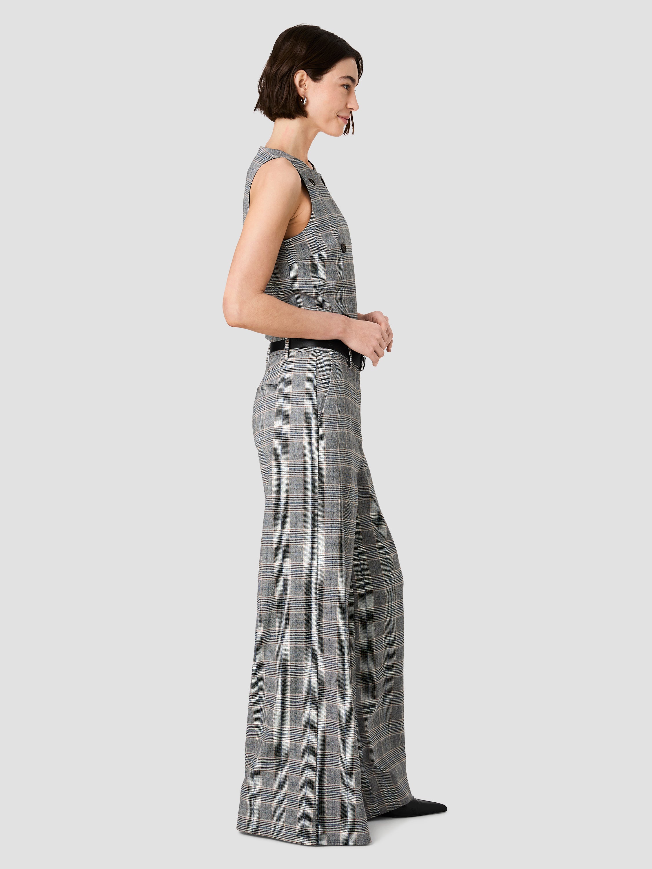 MATTEO PLAID WIDE LEG TROUSERS - Image 5