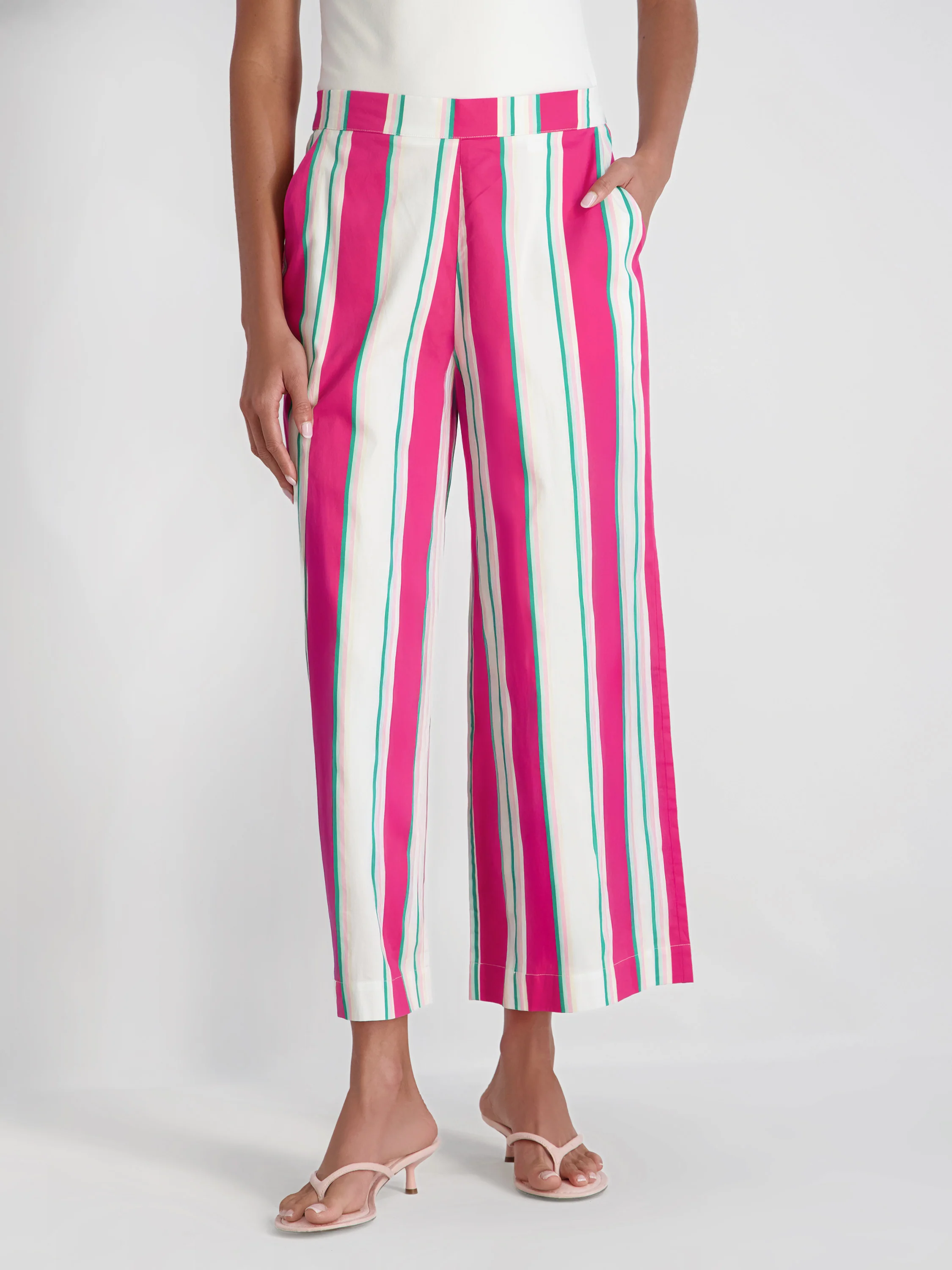 ALEXIS POPLIN HAVANA STRIPE CROP PANT - Image 3