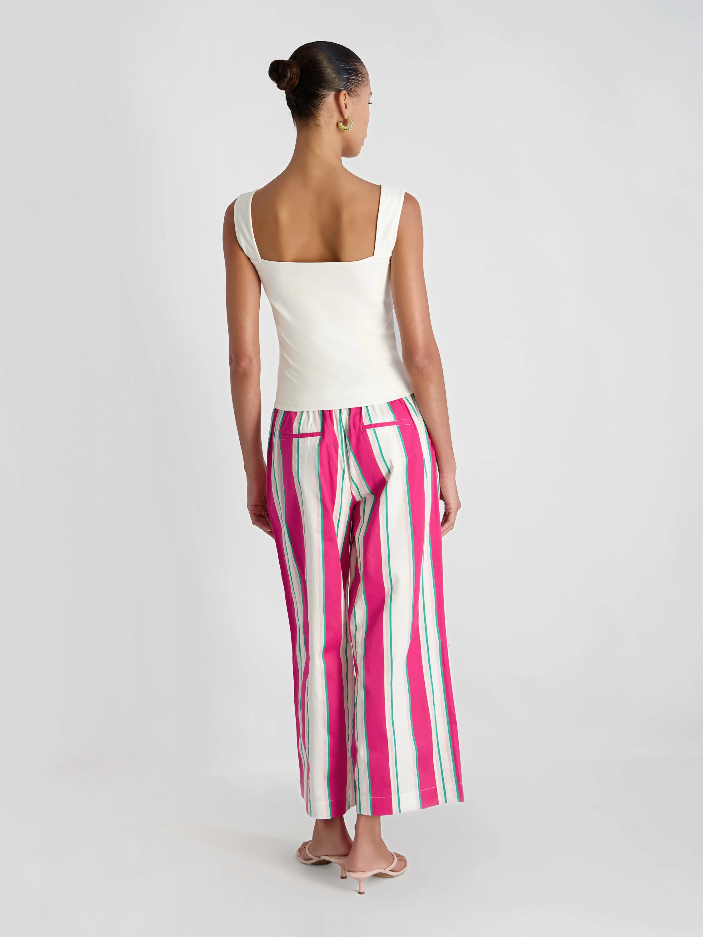 ALEXIS POPLIN HAVANA STRIPE CROP PANT - Image 6