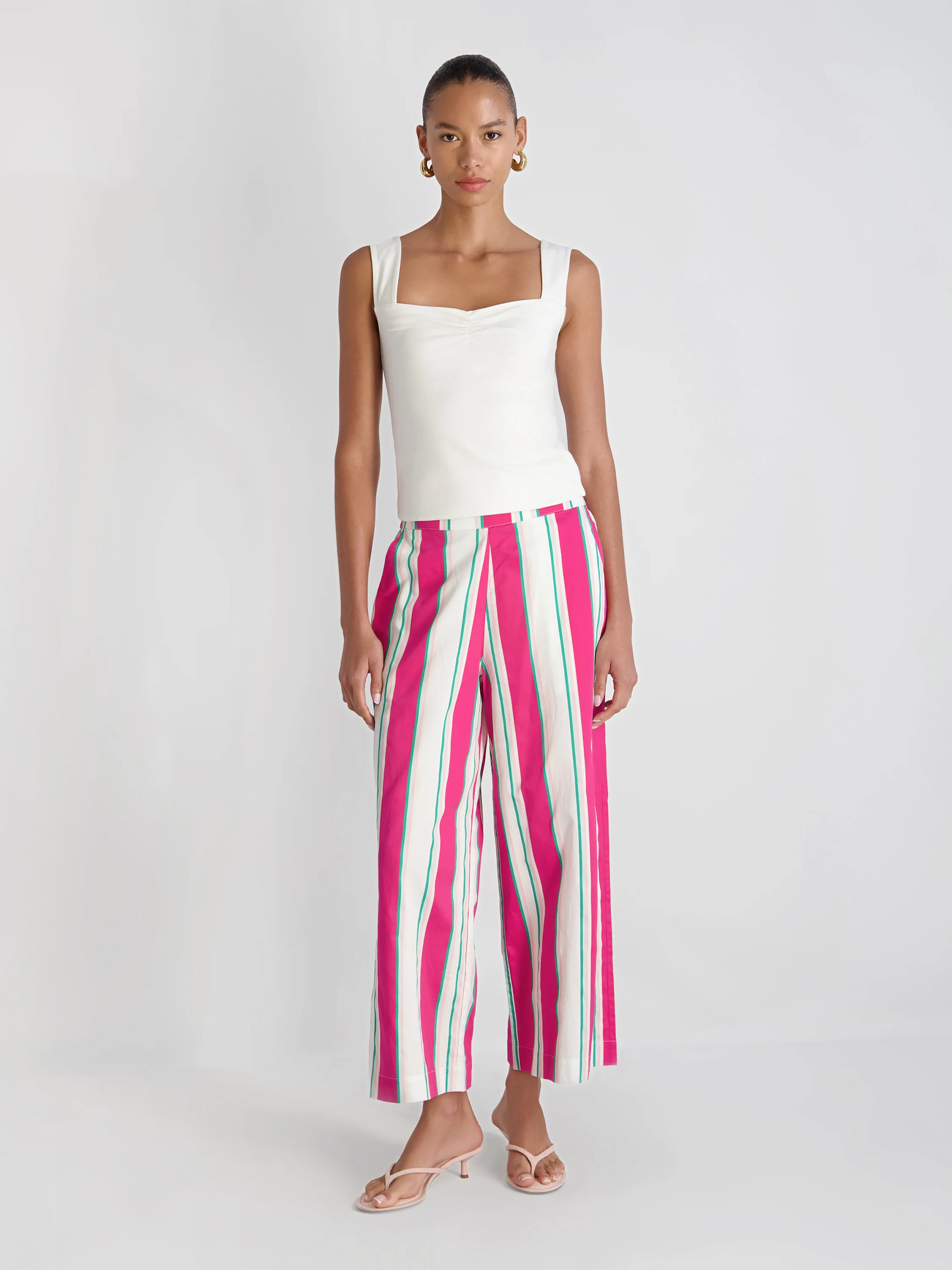 ALEXIS POPLIN HAVANA STRIPE CROP PANT - Image 7