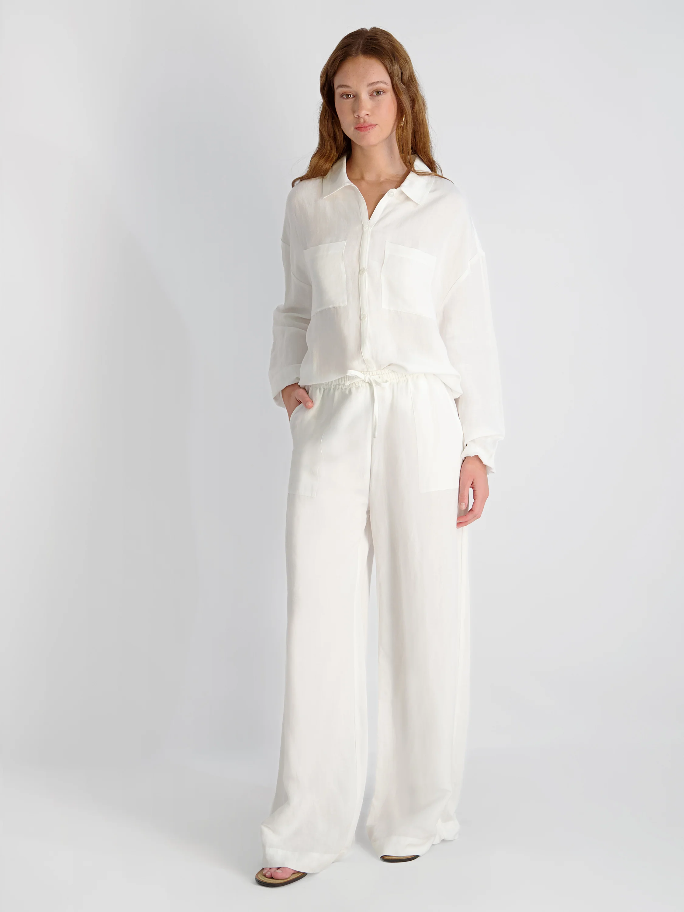COOPER LINEN WIDE LEG PANTS - Image 4