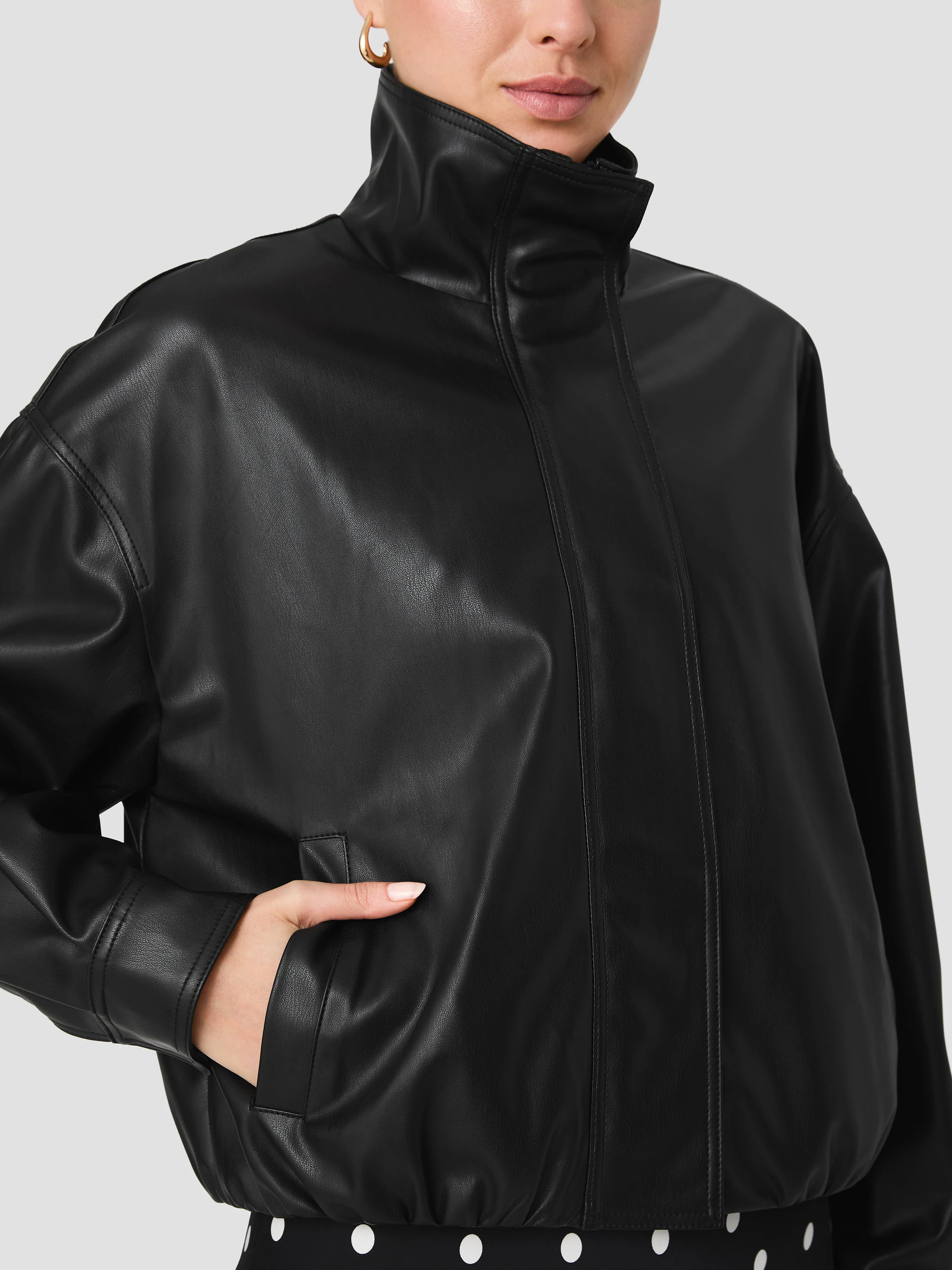 DESSA FAUX LEATHER BOMBER JACKET - Image 4
