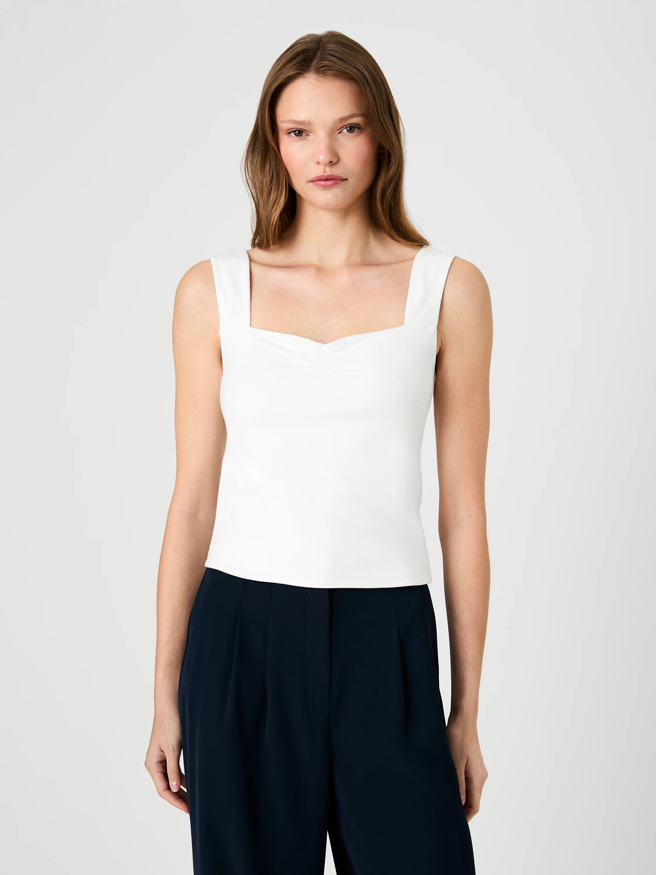 MAISIE JERSEY KNIT RUCHED FRONT TANK - Image 2