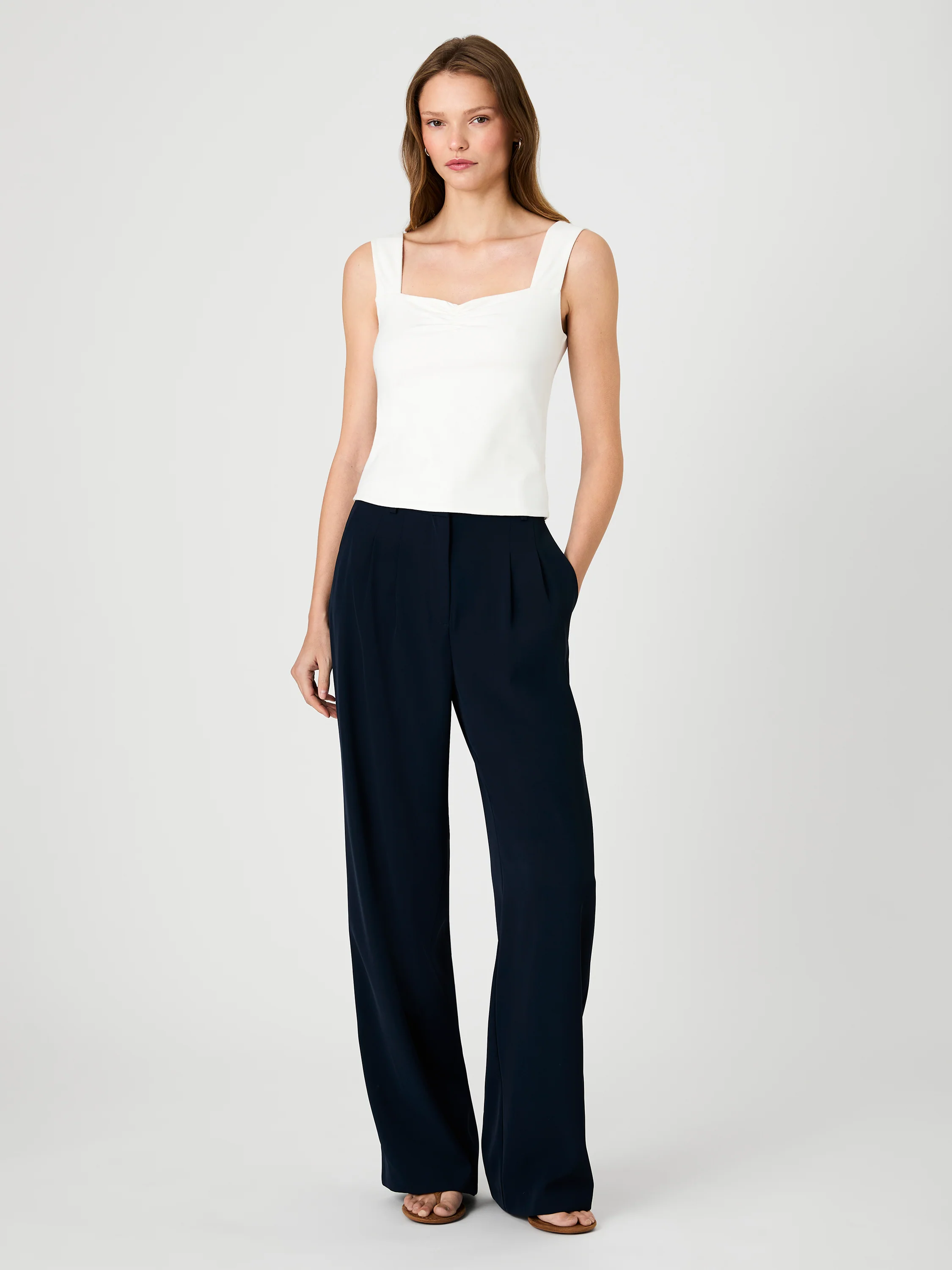 MAISIE JERSEY KNIT RUCHED FRONT TANK - Image 5