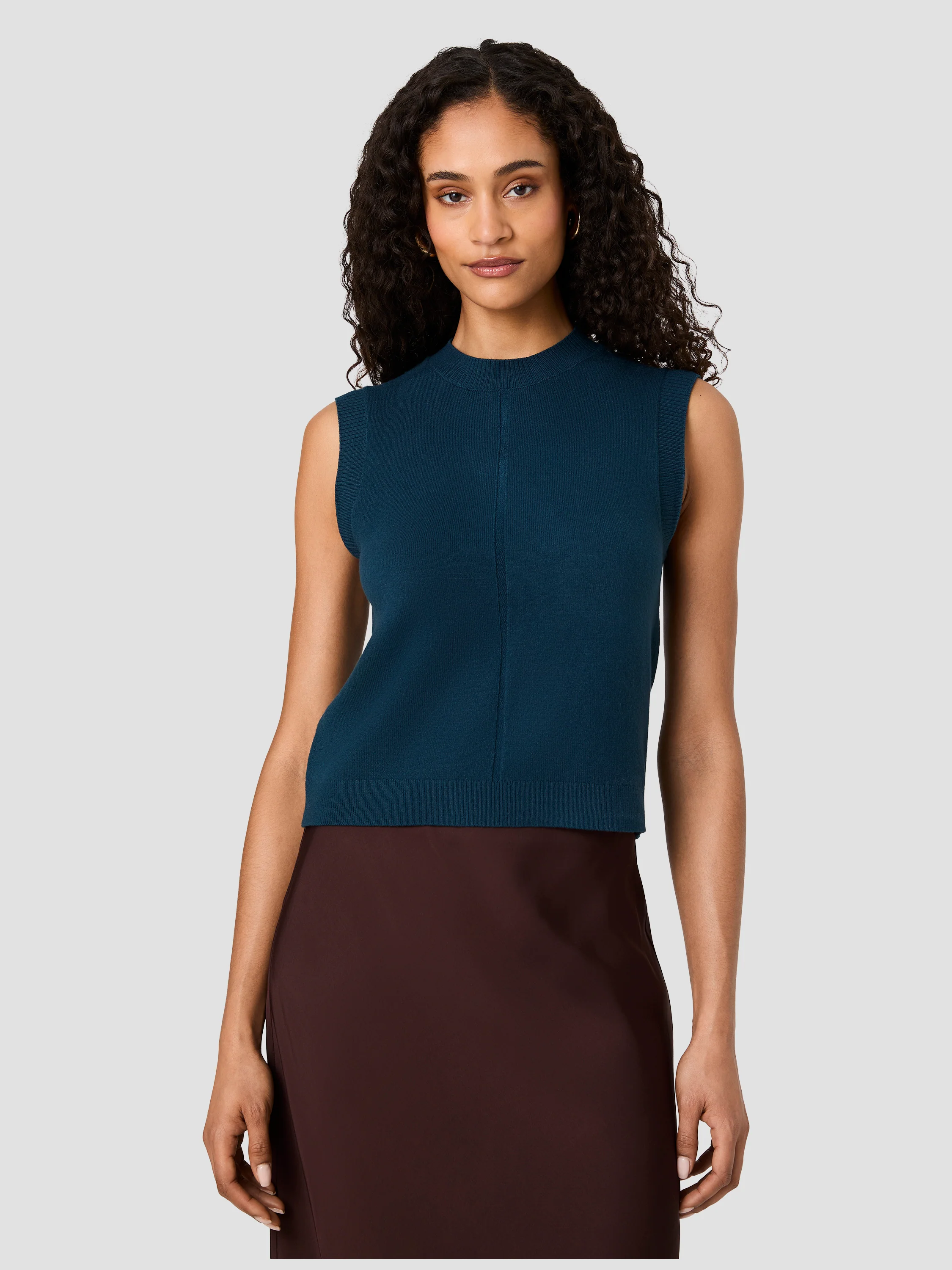 BABYSOFT VERTICAL TICK CREW NECK SLEEVELESS TOP - Image 2