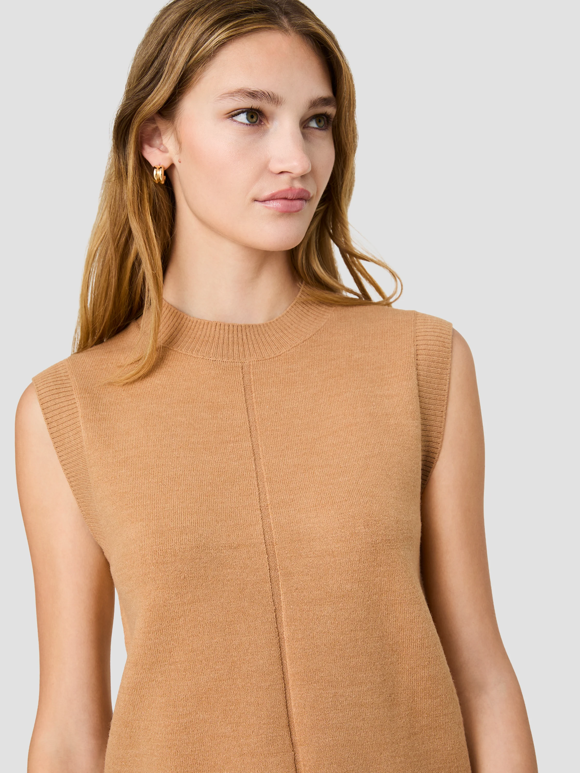 BABYSOFT VERTICAL TICK CREW NECK SLEEVELESS TOP - Image 3