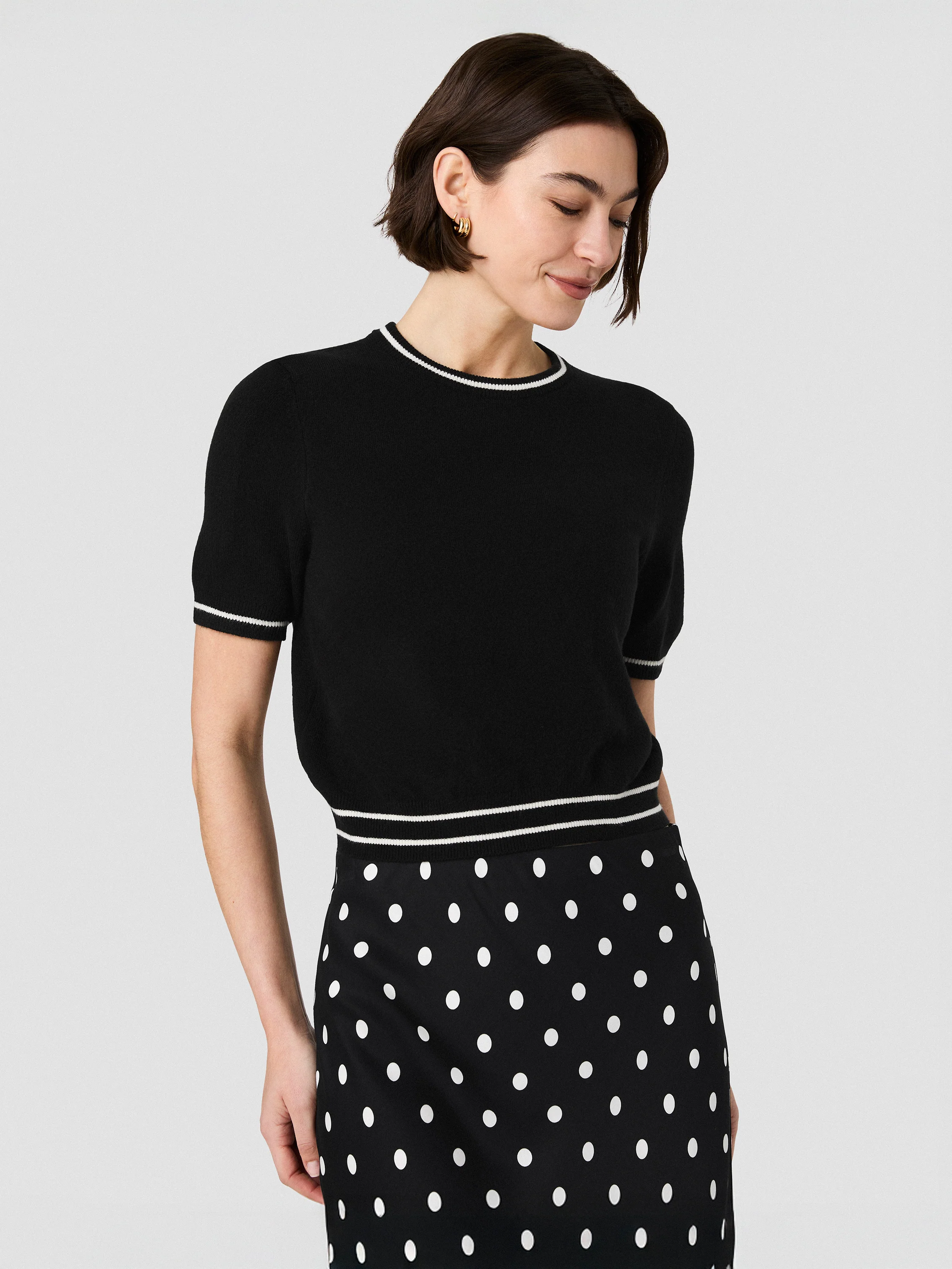 BABYSOFT SHORT SLEEVE RIB STRIPE TOP - Image 2