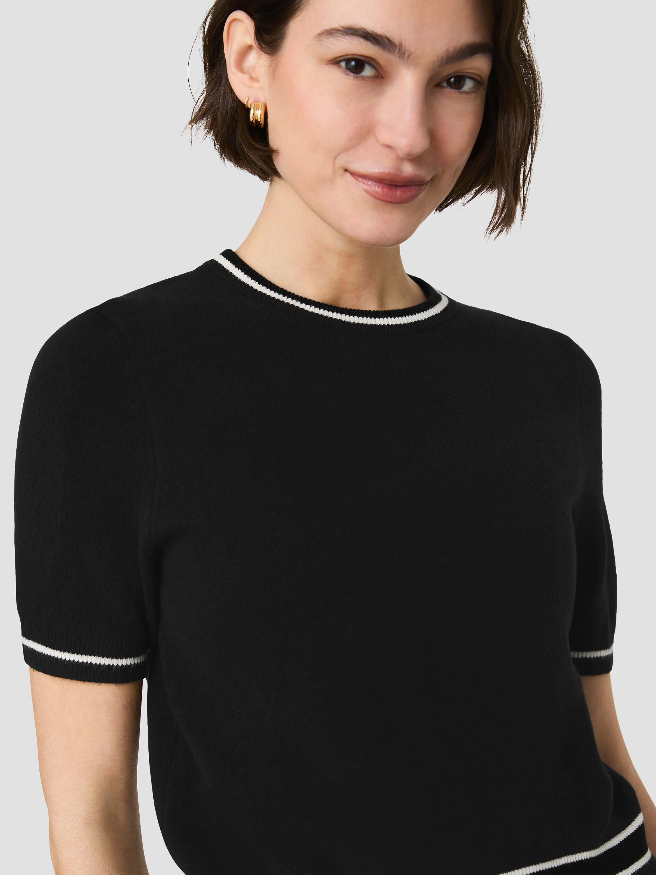 BABYSOFT SHORT SLEEVE RIB STRIPE TOP - Image 3