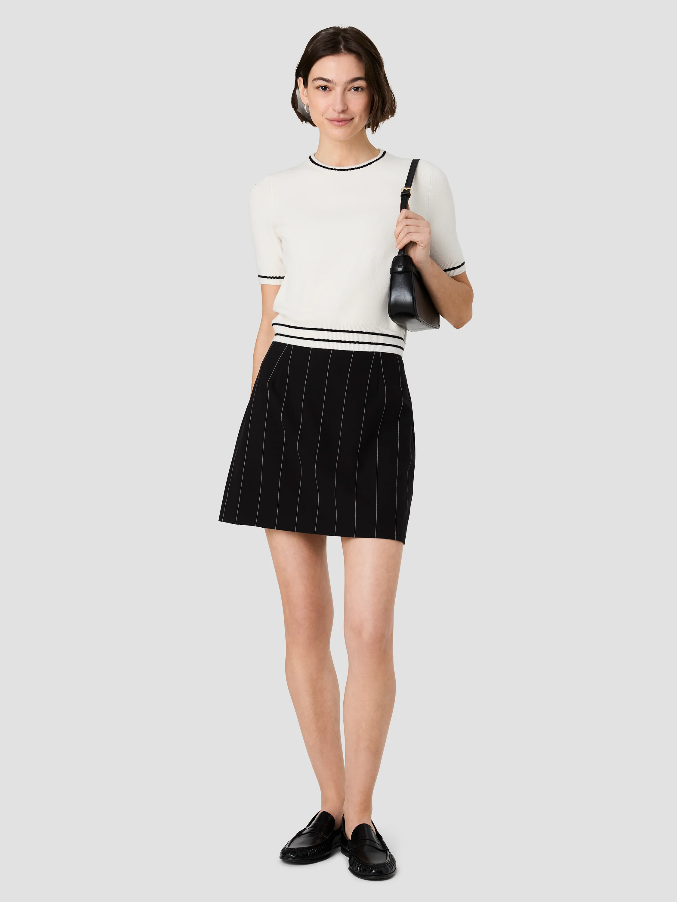 BABYSOFT SHORT SLEEVE RIB STRIPE TOP