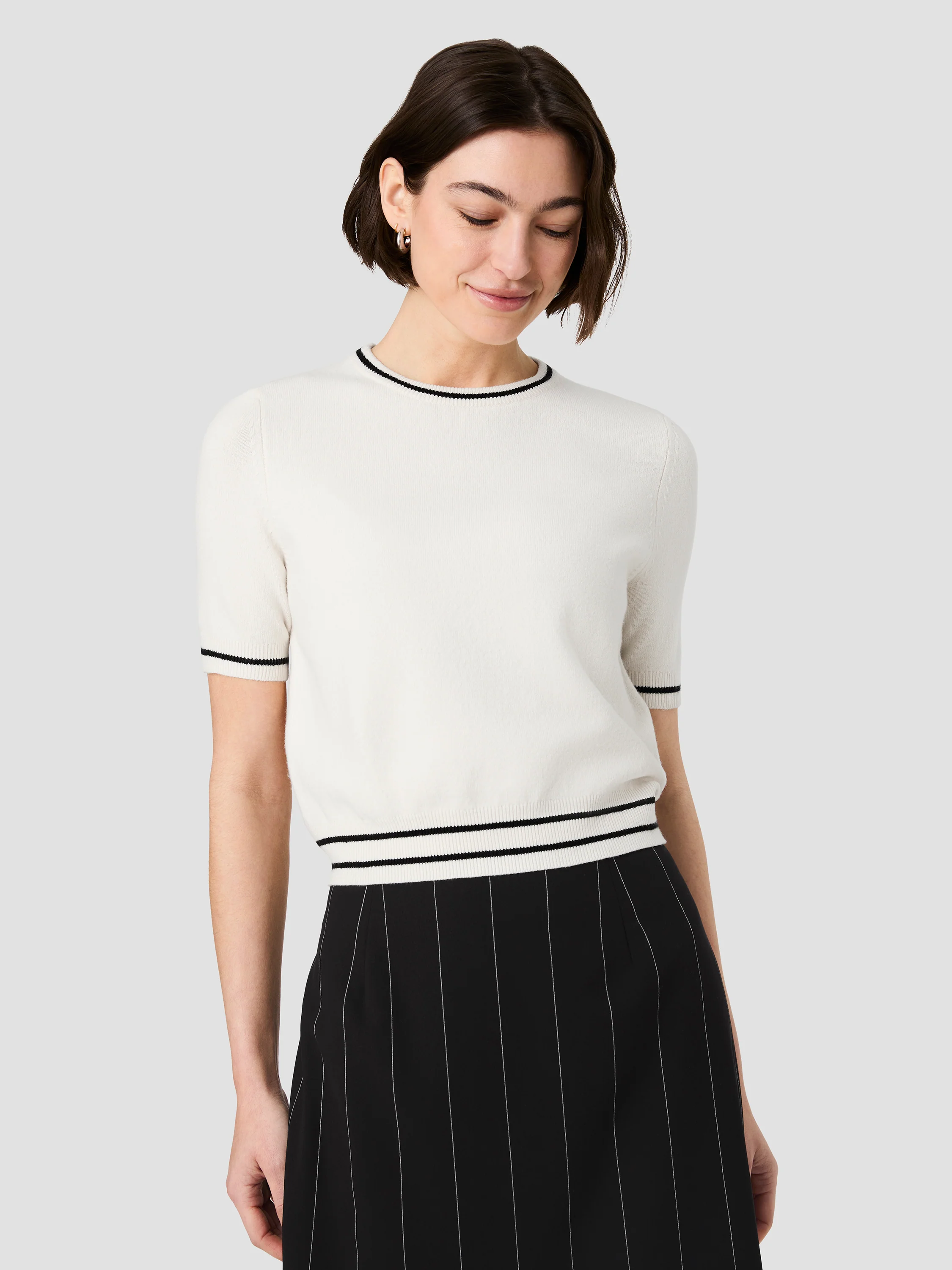BABYSOFT SHORT SLEEVE RIB STRIPE TOP - Image 2