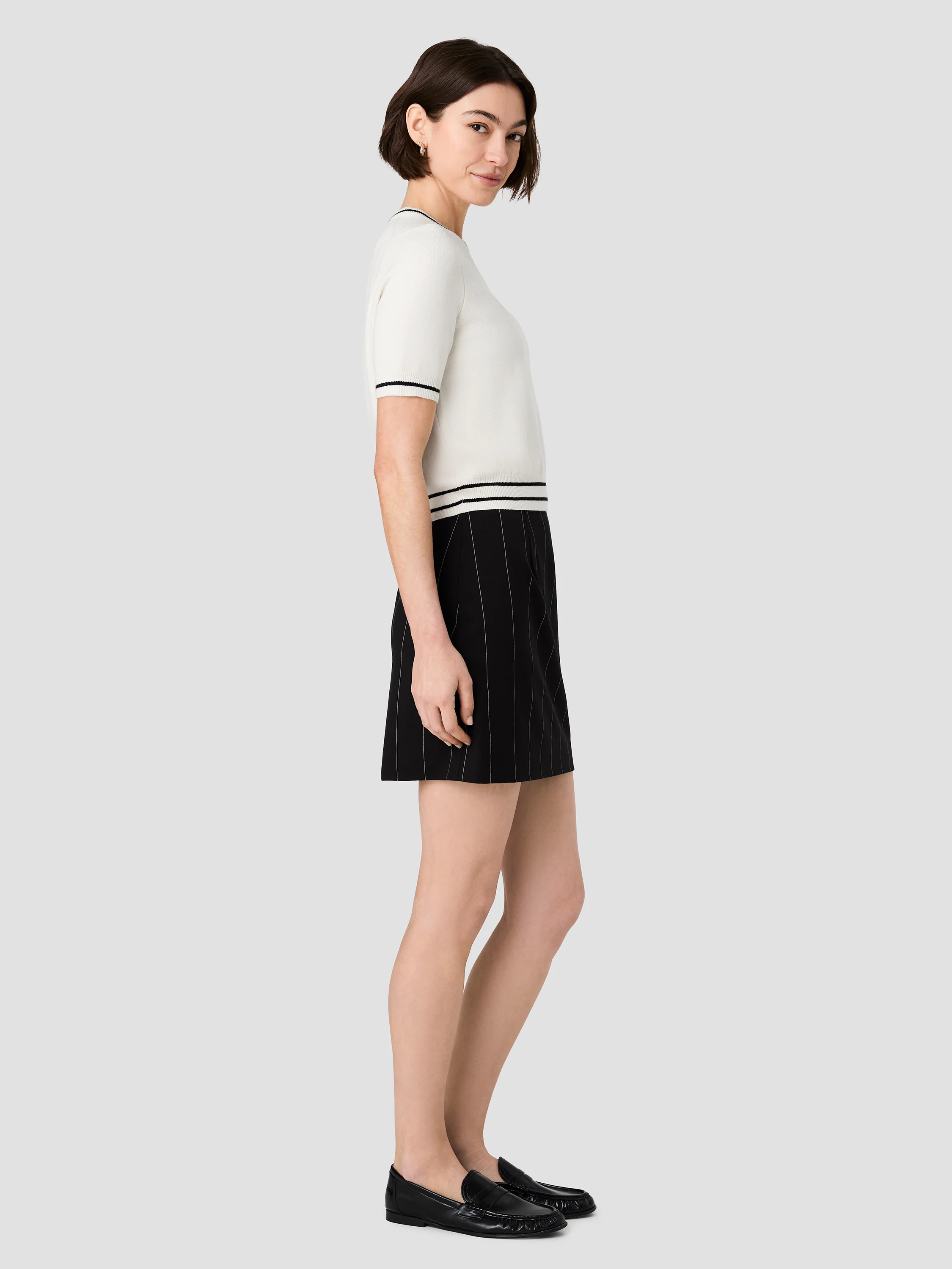BABYSOFT SHORT SLEEVE RIB STRIPE TOP - Image 5