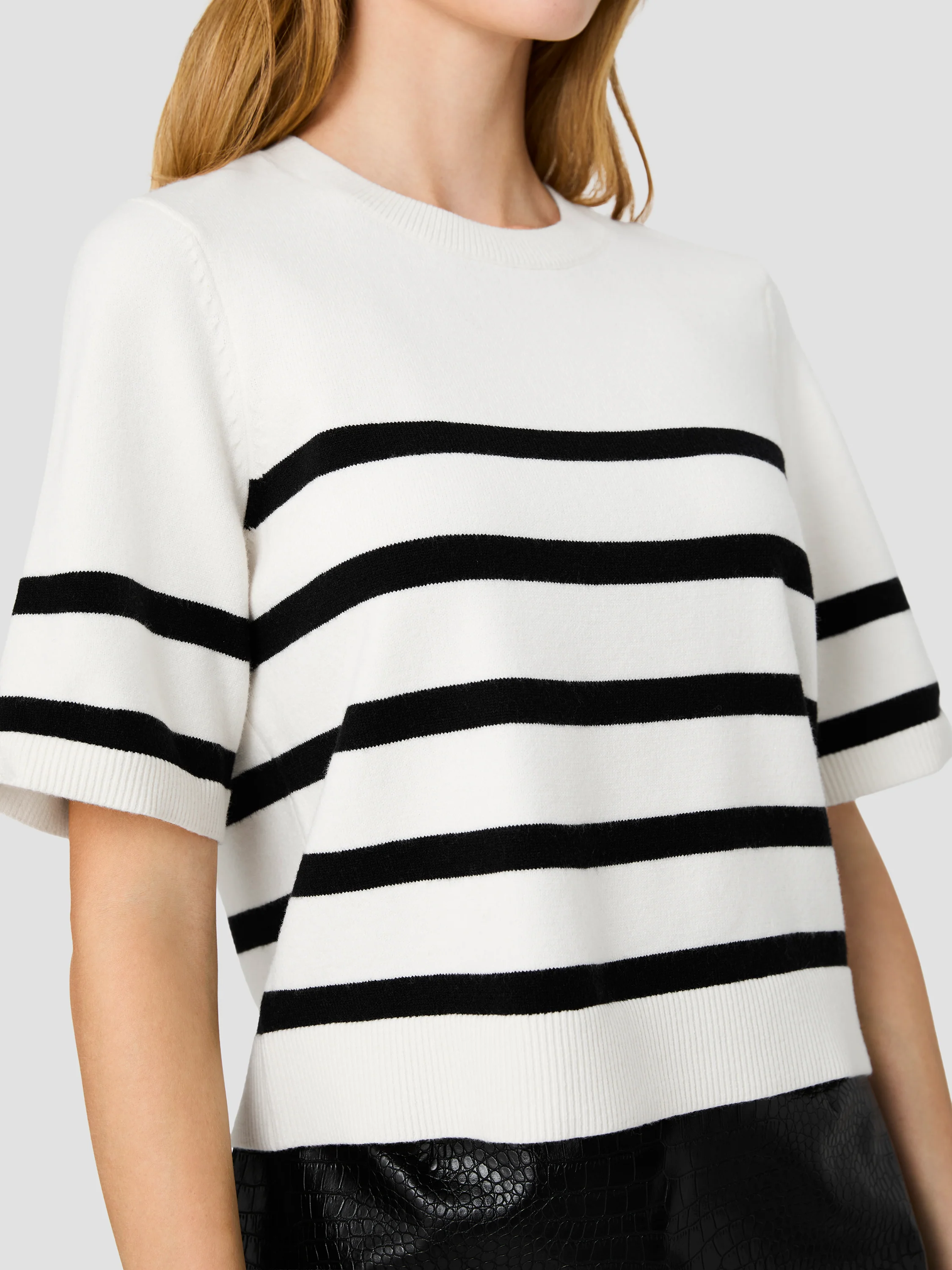 SLOANE KNIT SHORT SLEEVE STRIPE TOP - Image 3