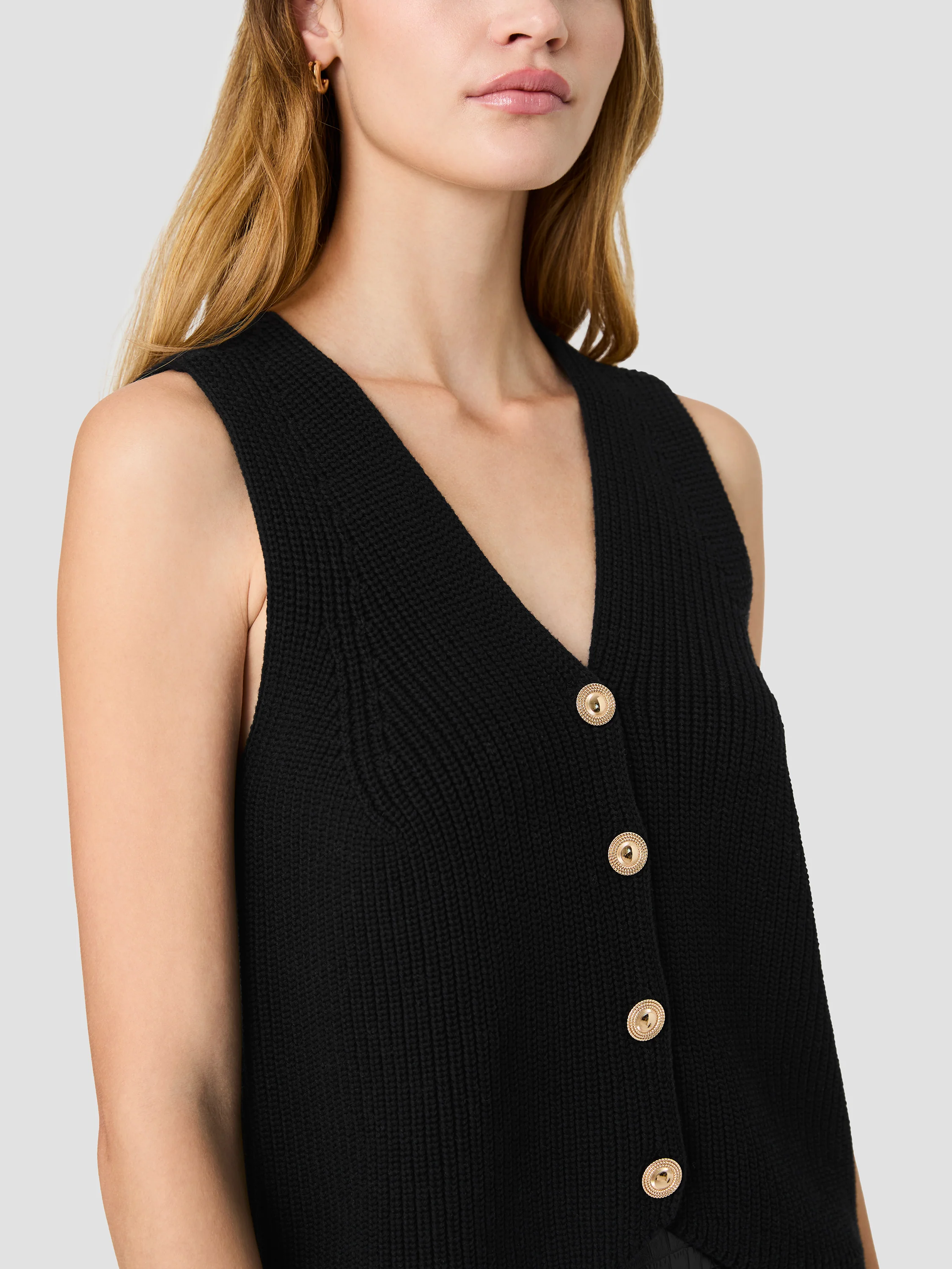 MOZART V-NECK RIB VEST - Image 3