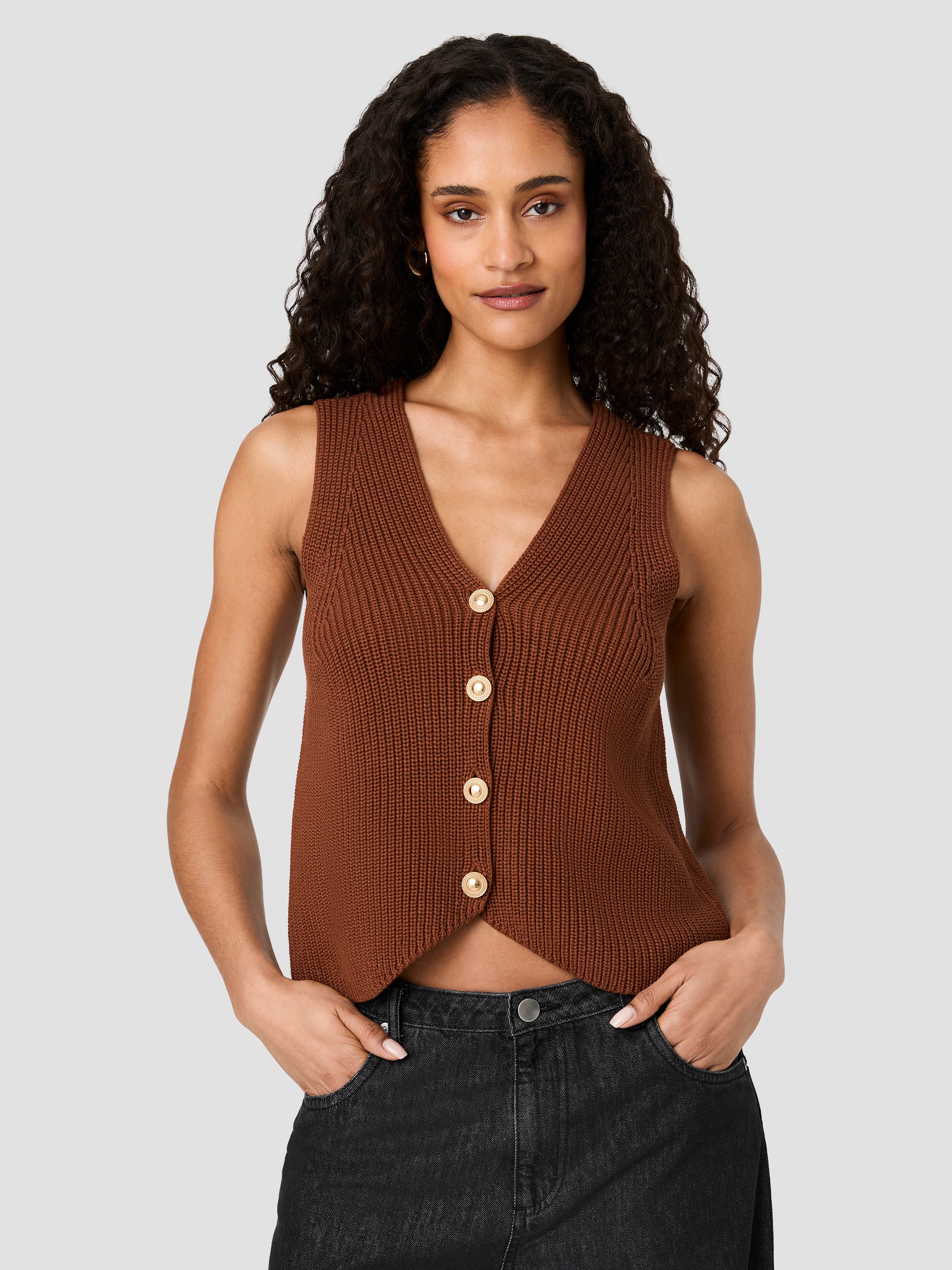 MOZART V-NECK RIB VEST - Image 2
