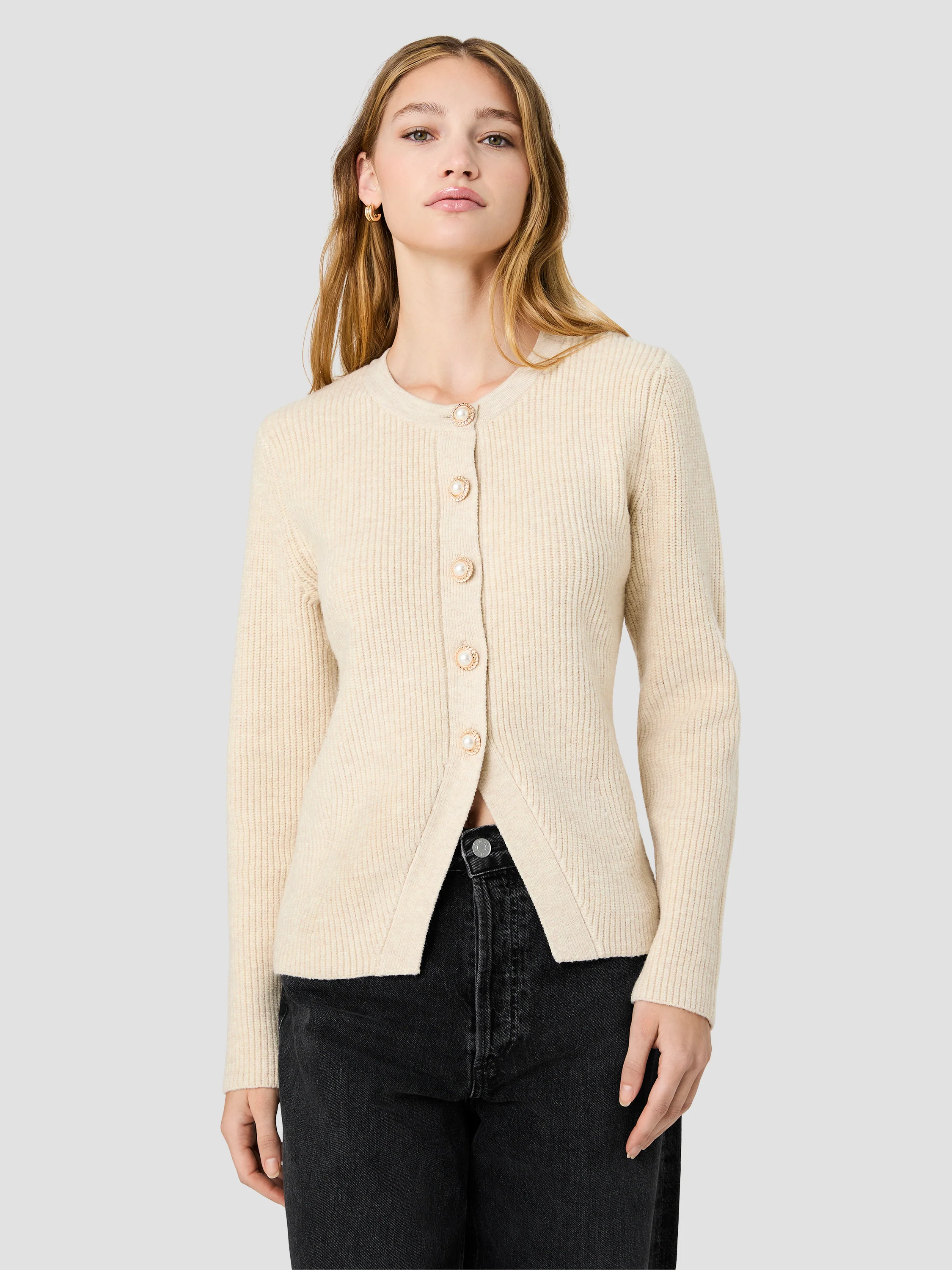 MARLEY KNIT BUTTON FRONT TOP