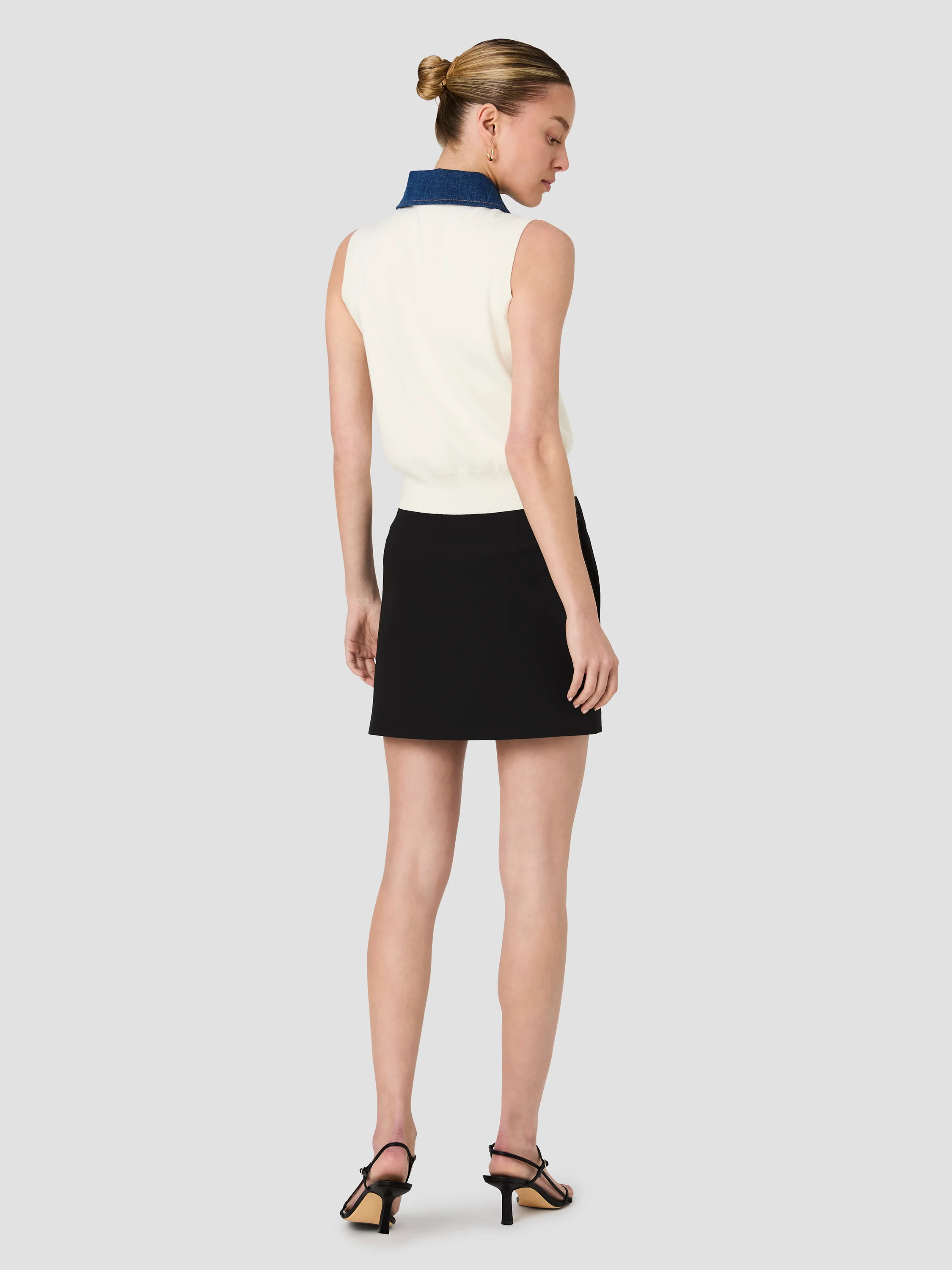 MAXIME KNIT DENIM COLLARED SWEATER VEST - Image 4