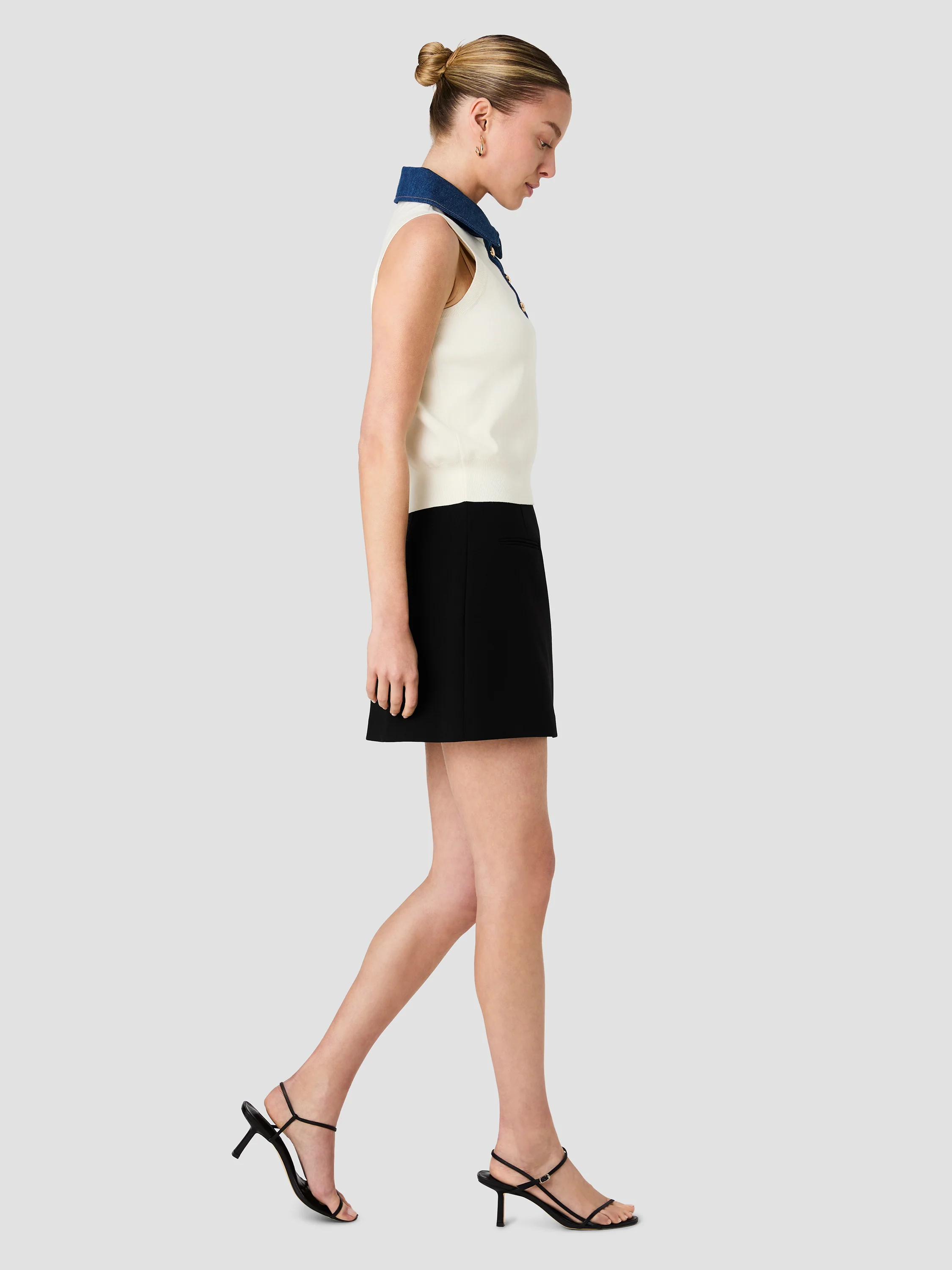 MAXIME KNIT DENIM COLLARED SWEATER VEST - Image 5