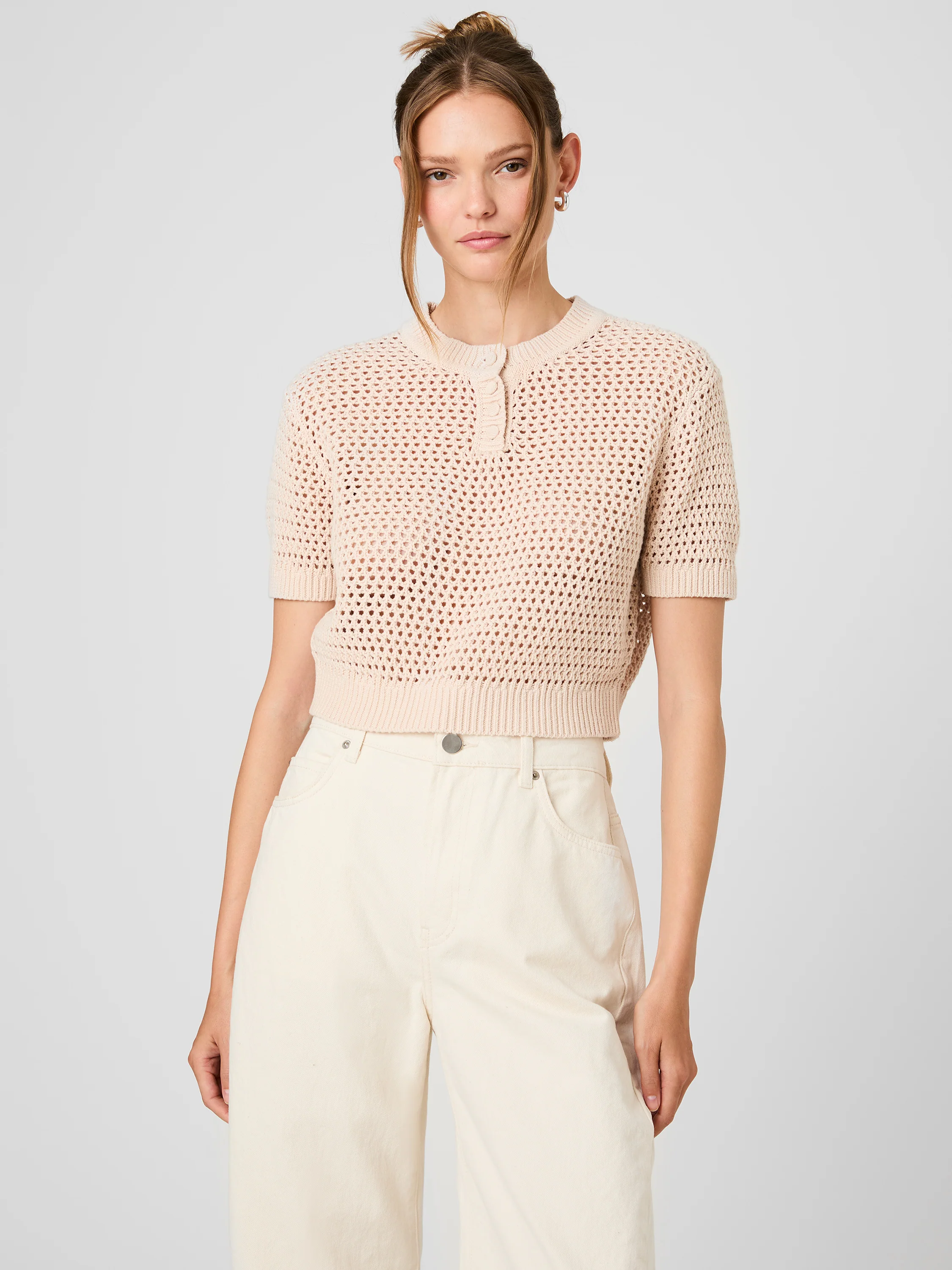TEDDY ALL OVER KNIT SHORT SLEEVE TOP - Image 3