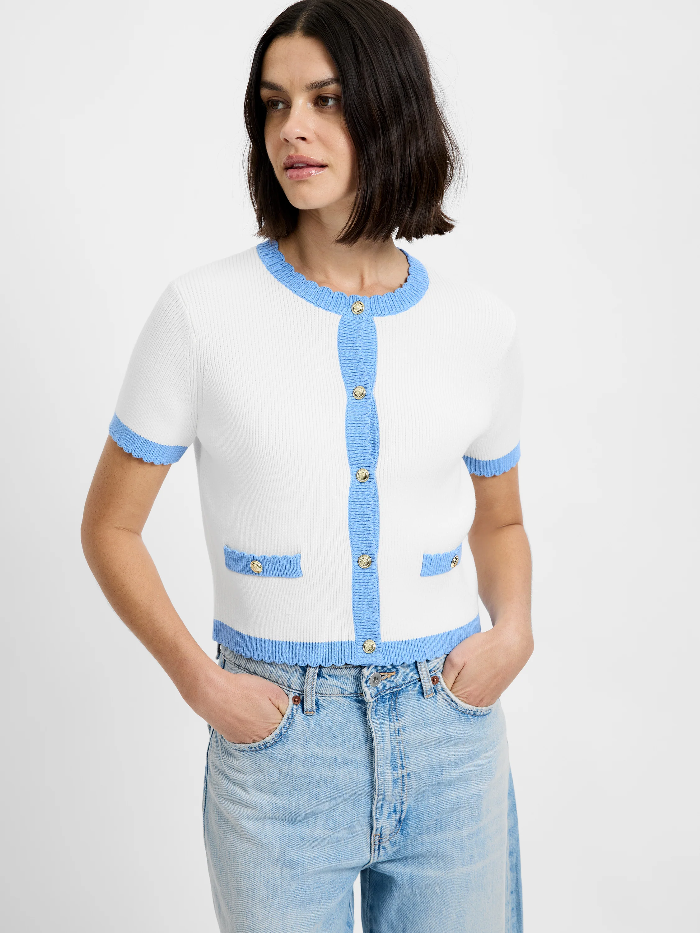 BENNET RIB KNIT SHORT SLEEVE TOP