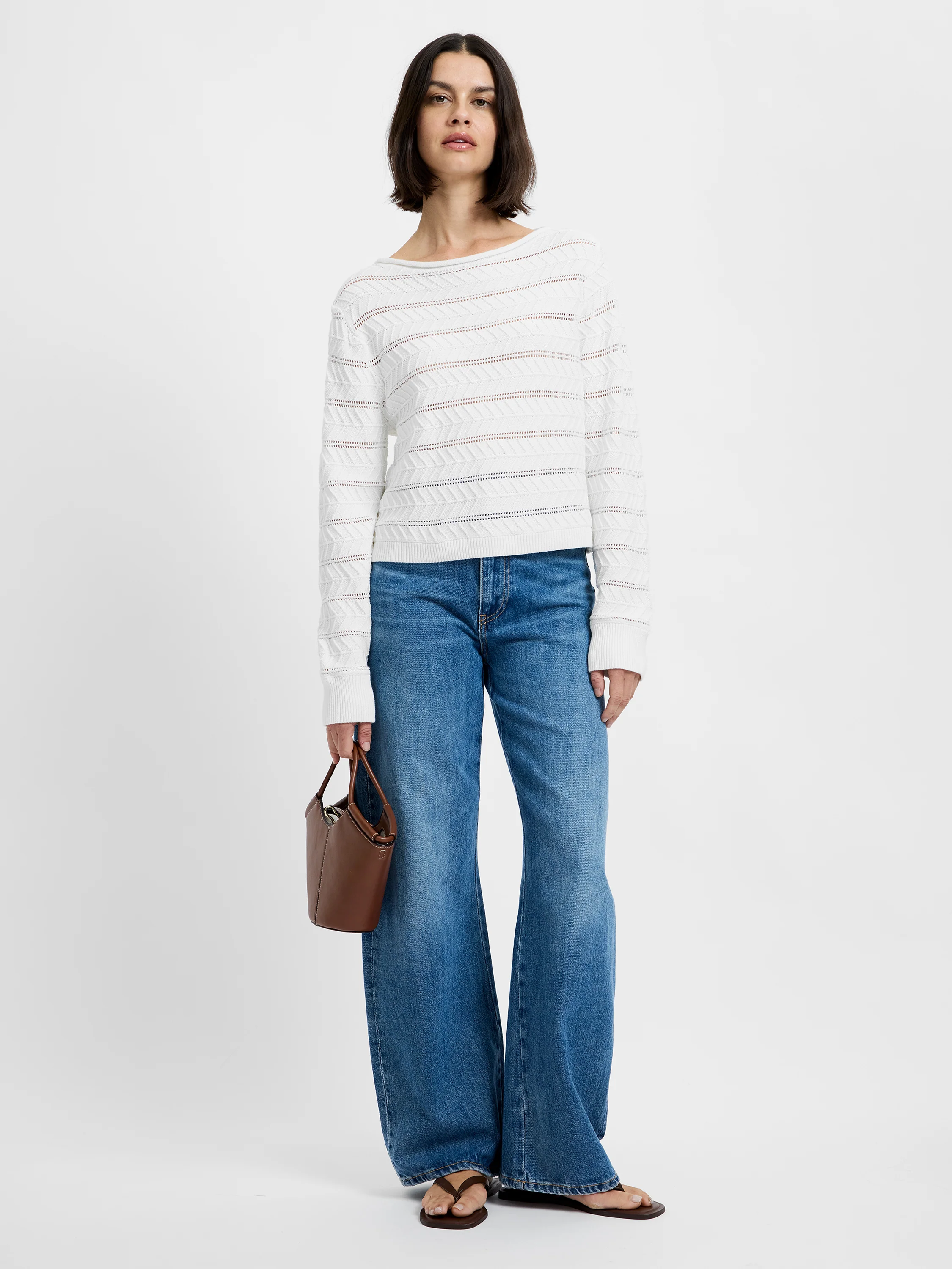 MOZART CROCHET STRIPE PULLOVER