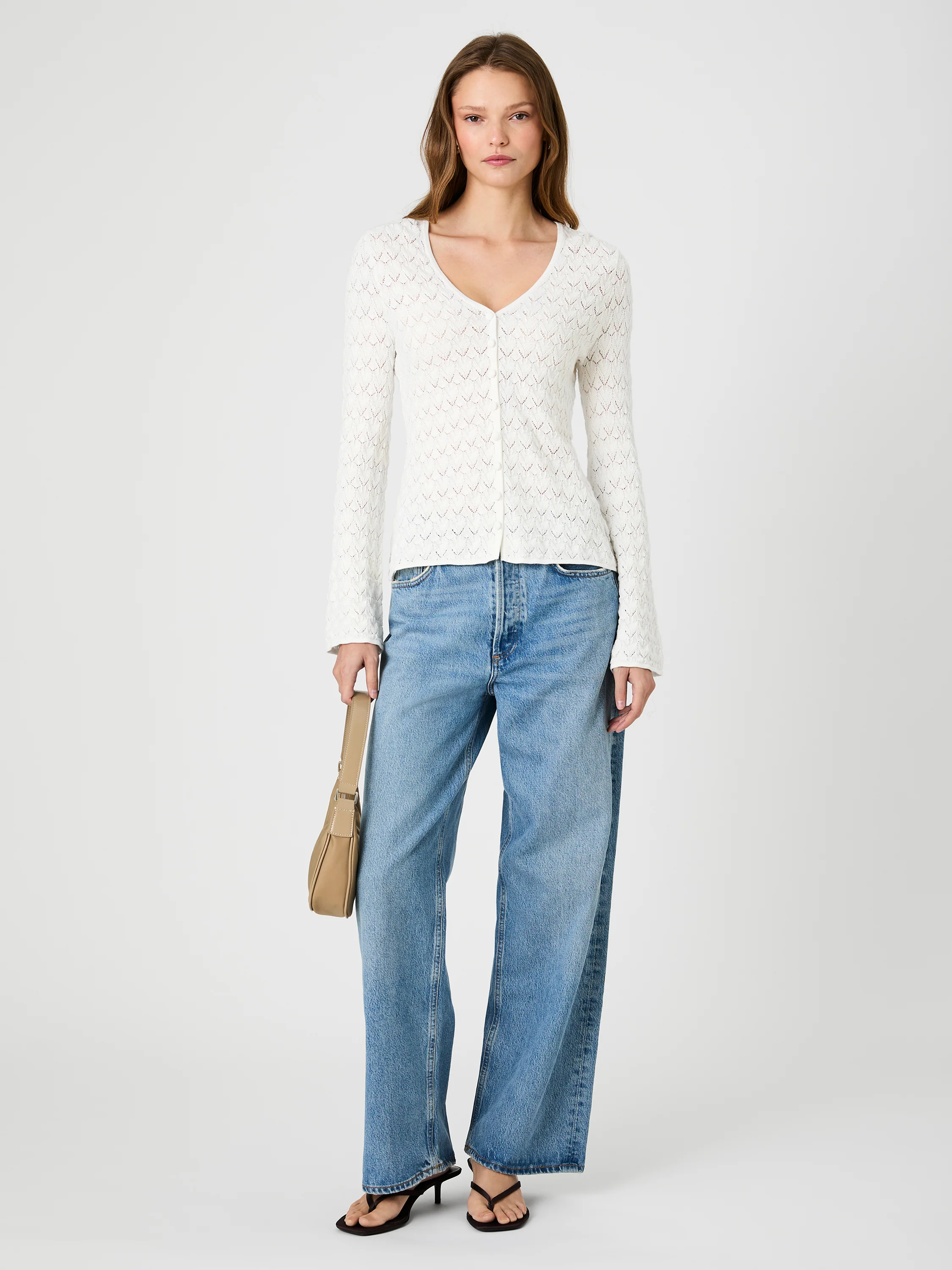 MOZART HEARTLEAF CROCHET LONG SLEEVE TOP