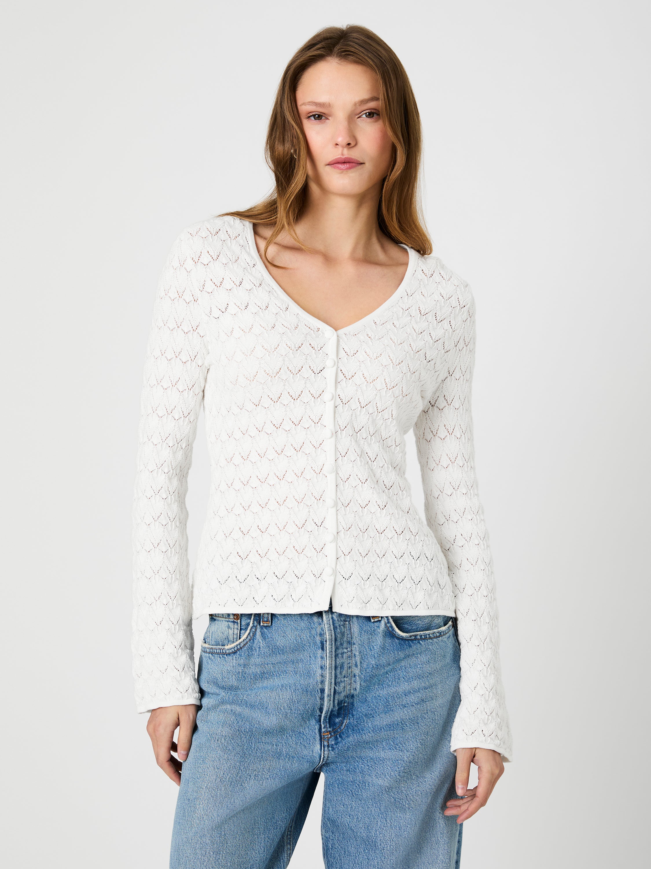 MOZART HEARTLEAF CROCHET LONG SLEEVE TOP - Image 2