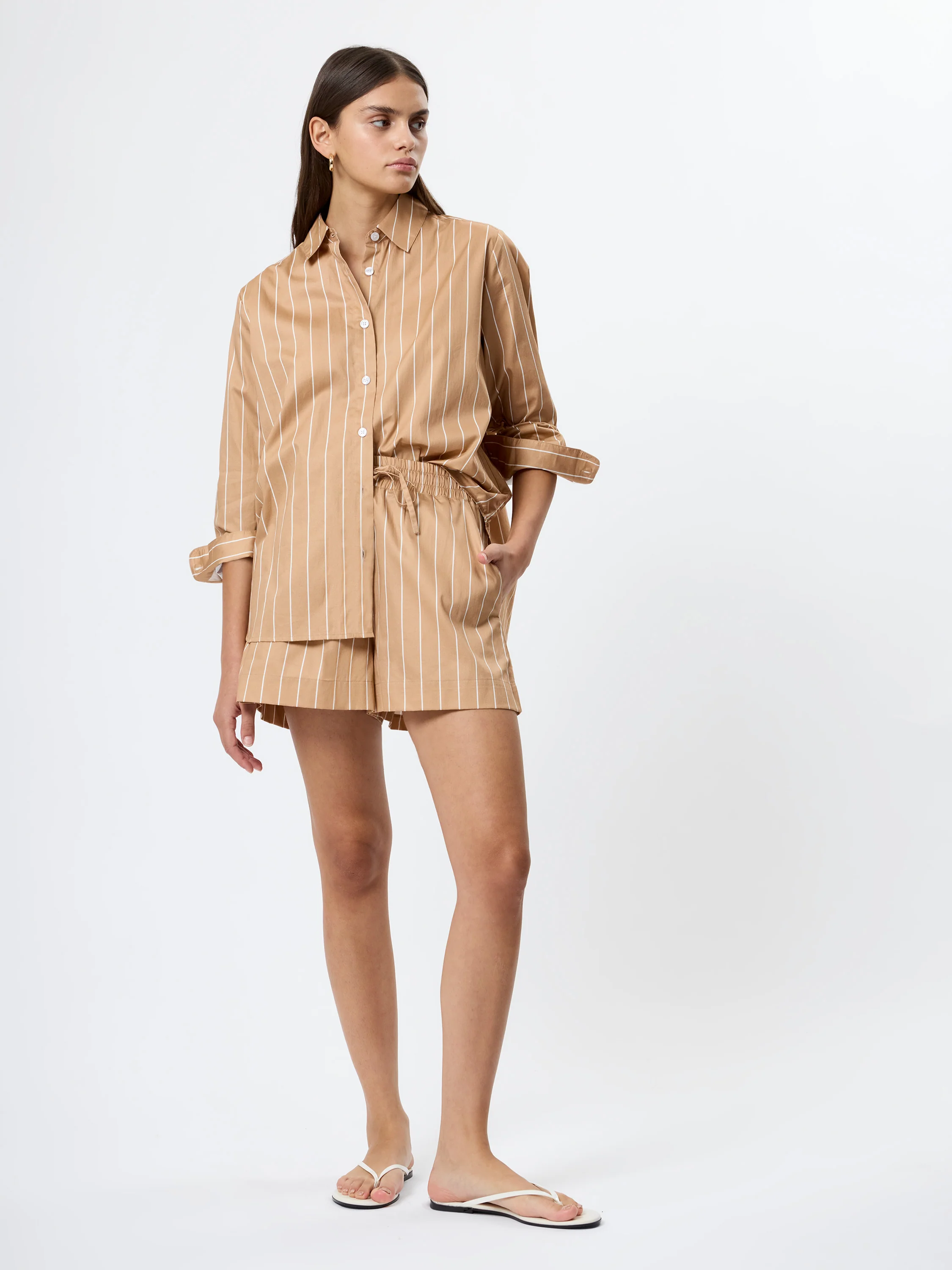 ALEXIS POPLIN STRIPED SHORTS - Image 3
