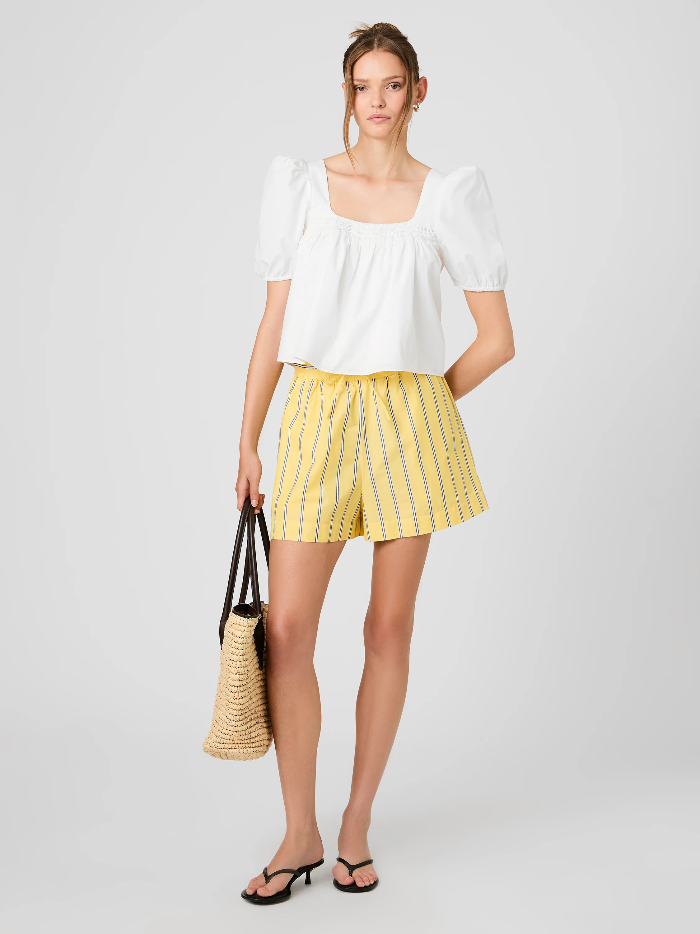 RHODES POPLIN NICO STRIPE SHORTS