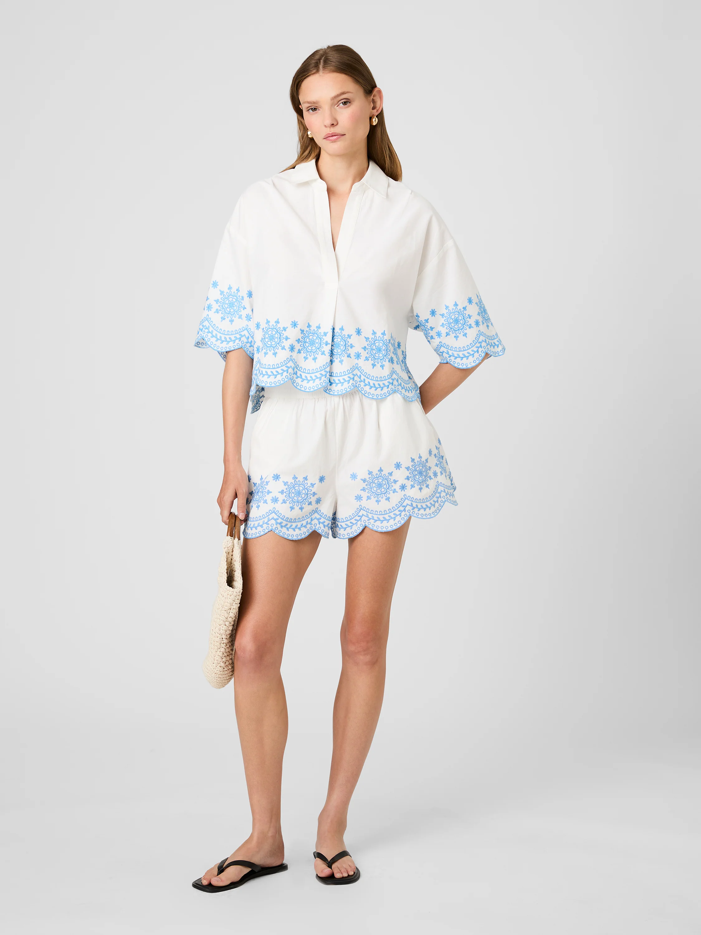 ALISSA COTTON EMBROIDERED SHORTS - Image 2