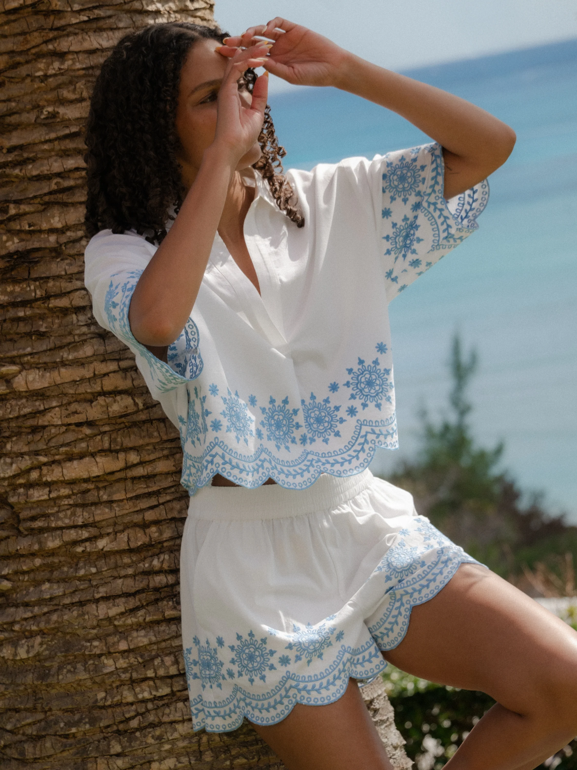 ALISSA COTTON EMBROIDERED SHORTS - Image 4